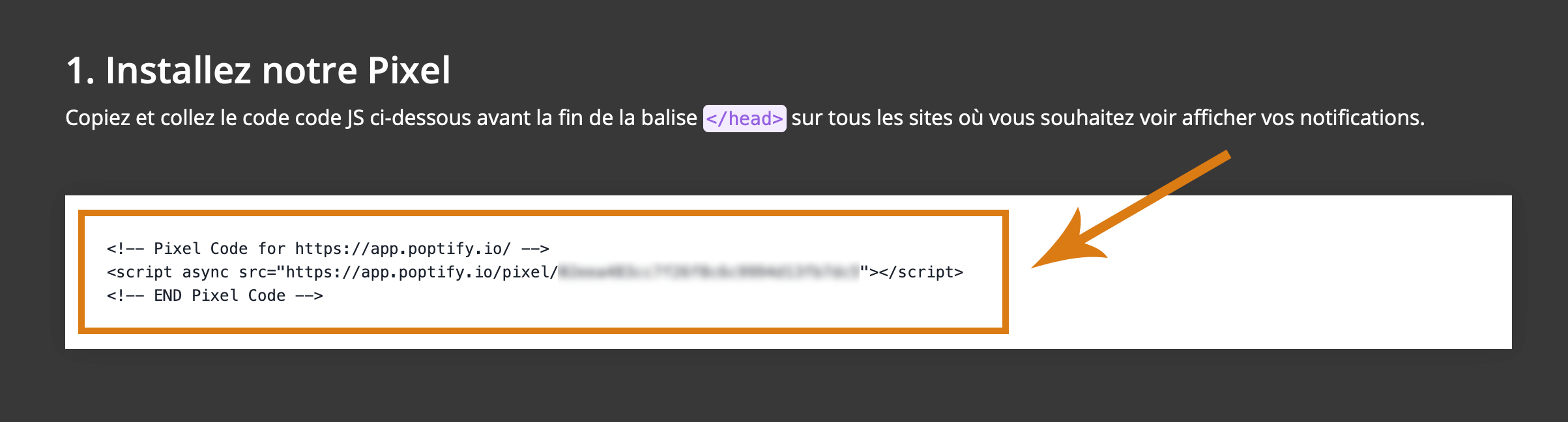Morceau de code Poptify